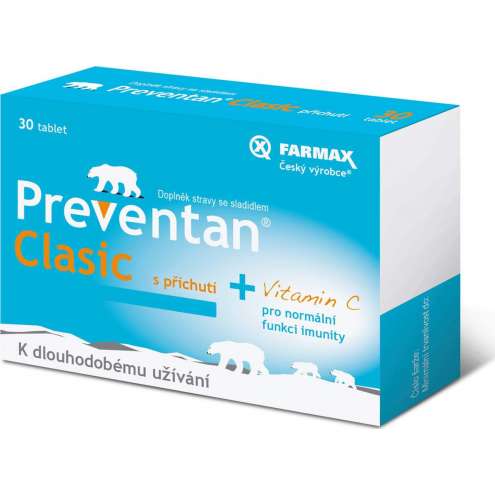 Farmax Preventan Clasic s novou příchutí + vit. C 30 таблеток